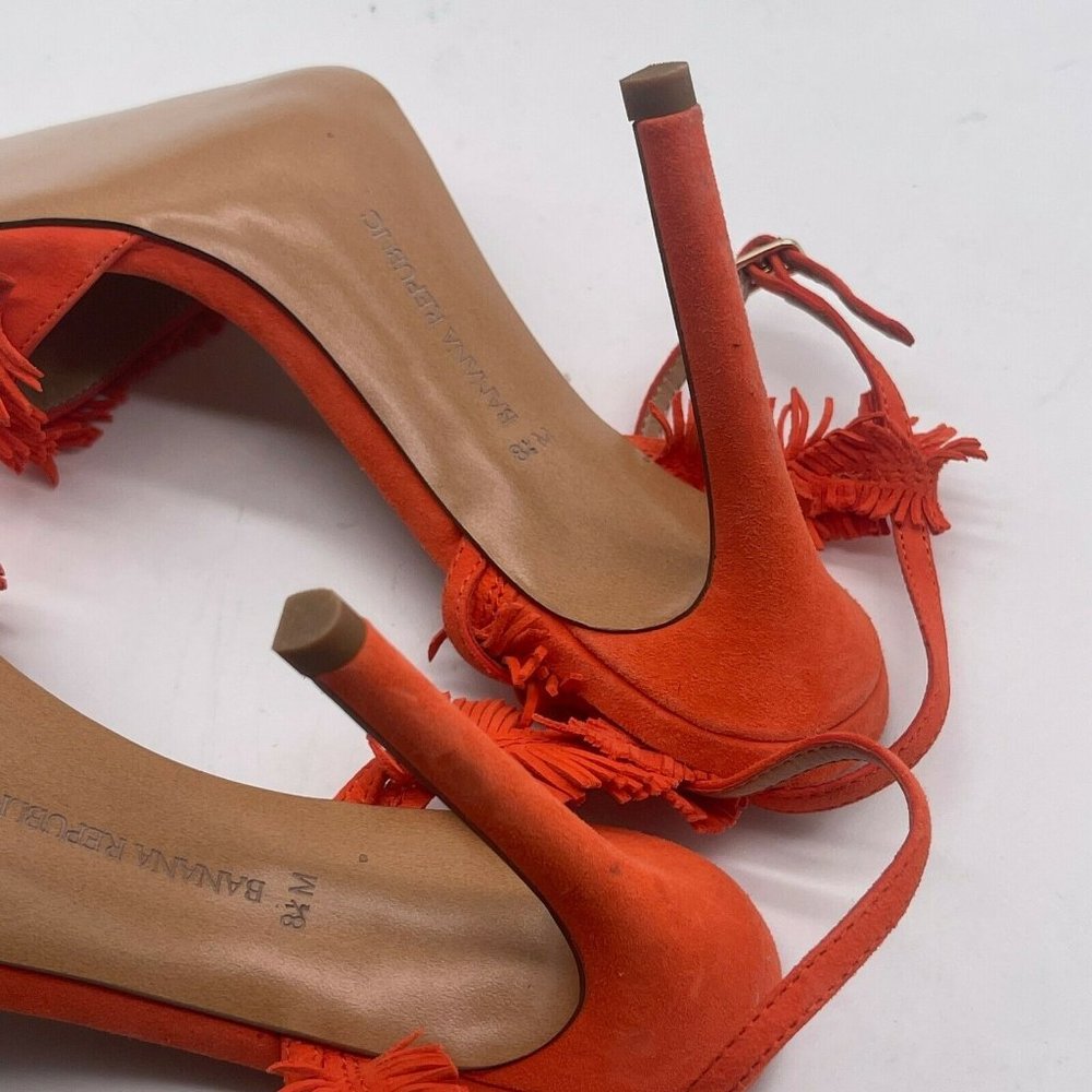 Banana Republic Strappy Heels Stilettos Sandals Orange 8.5 M - Picture 7 of 8